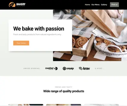 Plantilla web Bakery para Panadería